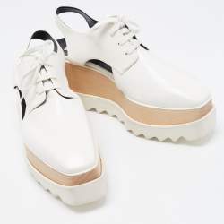 Pre Owned حذاء ديربي ستيلا مكارتني جلد عنابي صناعي إلسي مفرغ نعل سميك مقاس 36