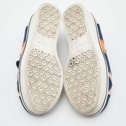Stella McCartney Blue Denim and Leather Binx Star Platform Slip On Sneakers Size 38