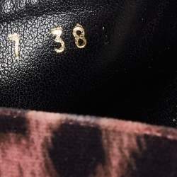Stella McCartney Brown Leopard Printed Velvet Sabot Mules Size 38