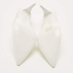 Pre Owned Stella McCartney White Faux Leather And PVC Pointed Toe Pumps Size 38