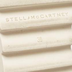 Pre Owned Stella McCartney White Faux Leather and Mesh Elyse Star Platform Derby Sneakers Size 38