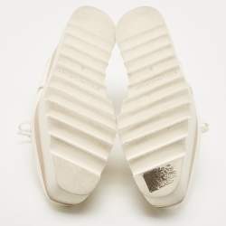 Pre Owned Stella McCartney White Faux Leather and Mesh Elyse Star Platform Derby Sneakers Size 38
