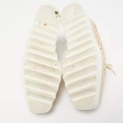 Pre Owned Stella McCartney Two Tone Faux Leather Canyon Wicker Elyse Platform Derby Sneakers Size 38.5