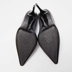 Pre Owned Stella McCartney Grey Studded Faux Suede Pointed Toe Pumps Size 38
