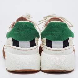Stella McCartney Tricolor Faux Suede and Neoprene Loop Low Top Sneakers Size 38