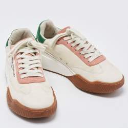 Stella McCartney Tricolor Faux Suede and Neoprene Loop Low Top Sneakers Size 38