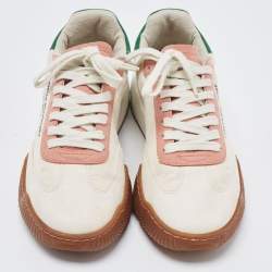 Stella McCartney Tricolor Faux Suede and Neoprene Loop Low Top Sneakers Size 38