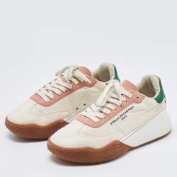Stella McCartney Tricolor Faux Suede and Neoprene Loop Low Top Sneakers Size 38