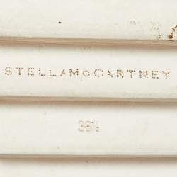 Pre Owned Stella McCartney Black Woven Faux Leather Elyse Platform Derby Size 38.5