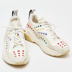 Pre Owned حذاء رياضي ستيلا مكارتني إيكلبس جلد صناعي، سويدي صناعي ونيوبرين ثنائي اللون بعنق منخفض مقاس 40