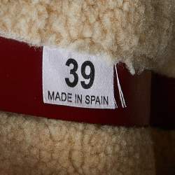 Pre Owned Stella McCartney Burgundy Faux Leather Ankle Boots Size 39