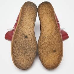 Pre Owned Stella McCartney Burgundy Faux Leather Ankle Boots Size 39