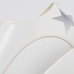 Pre Owned Stella McCartney White Faux Leather Elyse Star Platform Derby Sneakers Size 38