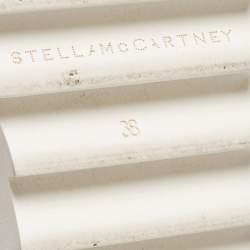 Pre Owned Stella McCartney White Faux Leather Elyse Star Platform Derby Sneakers Size 38