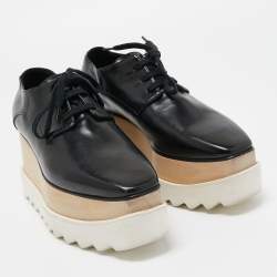 Pre Owned Stella McCartney Black Faux Leather Elyse Sneakers Size 36