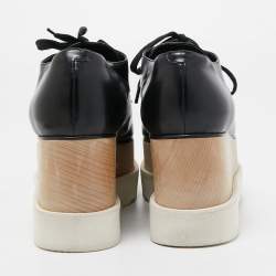 Pre Owned Stella McCartney Black Faux Leather Elyse Sneakers Size 36