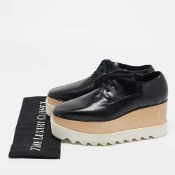 Pre Owned Stella McCartney Black Faux Leather Elyse Sneakers Size 36