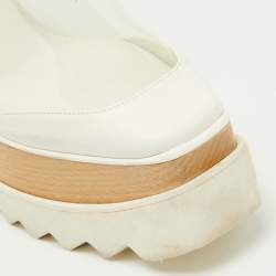 Pre Owned Stella McCartney Off White Faux Leather and PVC Elyse Platform Derby Sneakers Size 38