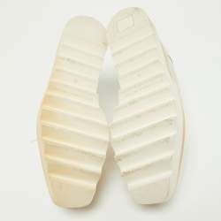 Pre Owned Stella McCartney Off White Faux Leather and PVC Elyse Platform Derby Sneakers Size 38