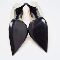 Stella McCartney Iridescent Faux Patent Leather V Neck Pointed Toe Pumps Size 40.5