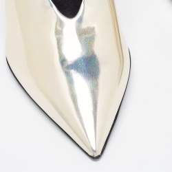 Stella McCartney Iridescent Faux Patent Leather V Neck Pointed Toe Pumps Size 40.5