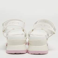Stella McCartney White Faux Leather Trace Platform Sandals Size 40