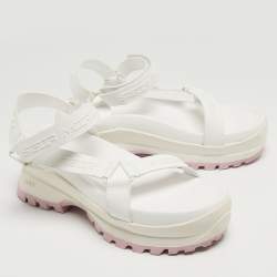 Stella McCartney White Faux Leather Trace Platform Sandals Size 40