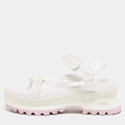 Stella McCartney White Faux Leather Trace Platform Sandals Size 40