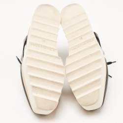 Pre Owned Stella McCartney Black Faux Leather Elyse Cutout Sneakers Size 36.5