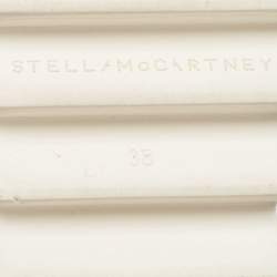 Pre Owned Stella McCartney Black Faux Leather Elyse Logo Embroidered Platform Sneakers Size 38