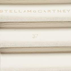 Pre Owned Stella McCartney Rose Gold/Beige Faux Leather Monogram Elyse Platform Derby Sneakers Size 37