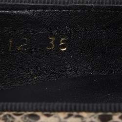 Pre Owned Stella McCartney Brown/Beige Faux Snakeskin Embossed Leather Binx Platform Sneakers Size 35