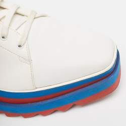 Pre Owned Stella McCartney White Faux Leather  and Suede Elyse Platform Sneakers Size 38