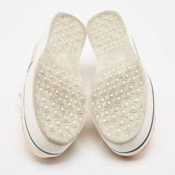 Pre Owned Stella McCartney Rose Gold Faux Leather Binx Star Sneakers Size 39