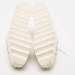 Pre Owned Stella McCartney White Lace Elyse Platform Lace Up Sneakers Size 36