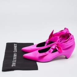 Pre Owned Stella McCartney Pink Satin Ankle Wrap Pumps Size 39