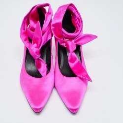 Pre Owned Stella McCartney Pink Satin Ankle Wrap Pumps Size 39