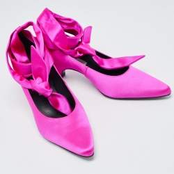 Pre Owned Stella McCartney Pink Satin Ankle Wrap Pumps Size 39