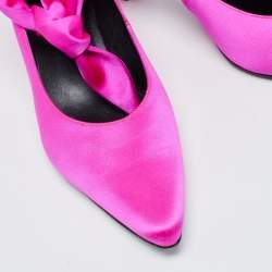 Pre Owned Stella McCartney Pink Satin Ankle Wrap Pumps Size 39