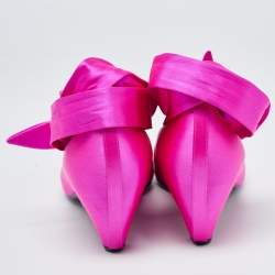 Pre Owned Stella McCartney Pink Satin Ankle Wrap Pumps Size 39