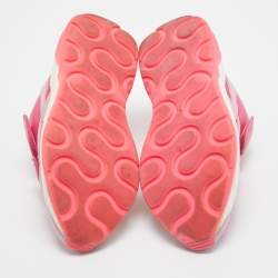 Stella McCartney Pink Faux Leather And Fabric Velcro Strap Eclypse Low Top Sneakers Size 38