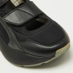 Stella McCartney Black Faux Leather and Neoprene Eclypse Sneakers Size 39