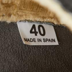 Pre Owned Stella McCartney Grey Faux Suede Calf Length Boots Size 40