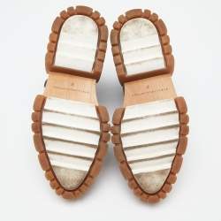 Pre Owned Stella  Mccartney Grey Leather Vegan Chelsea Boots Size 37