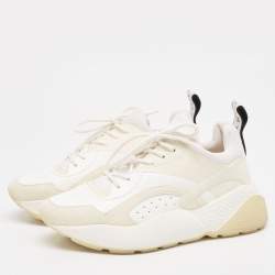 Pre Owned Stella McCartney Two Tone Faux Leather and Faux Suede Eclypse Sneakers Size 40