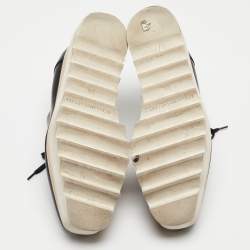 Pre Owned Stella McCartney Black Faux Leather Elyse Derby Sneakers Size 37.5