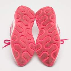 Stella McCartney Pink/Red Nylon and Faux Suede Chunky Sneakers Size 38