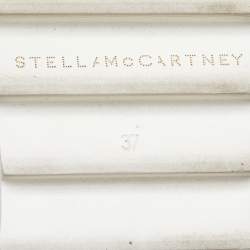 Pre Owned Stella McCartney Metallic Rose Gold Faux Leather Elyse Platform Derby Sneakers Size 37