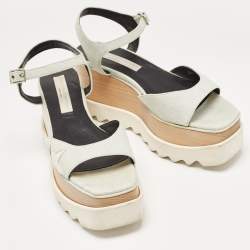 Pre Owned Stella McCartney Blue Denim  Elyse Star Platform Ankle Strap Sandals Size 37.5