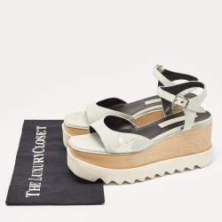 Pre Owned Stella McCartney Blue Denim  Elyse Star Platform Ankle Strap Sandals Size 37.5